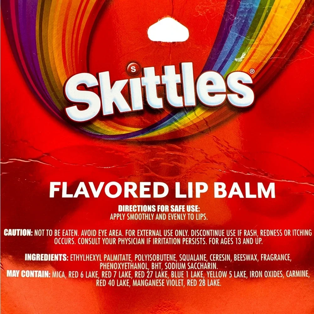 Skittles Candy Lip Balm Lip Duo Set Womens Fun Novelty Gift Cruelty Free